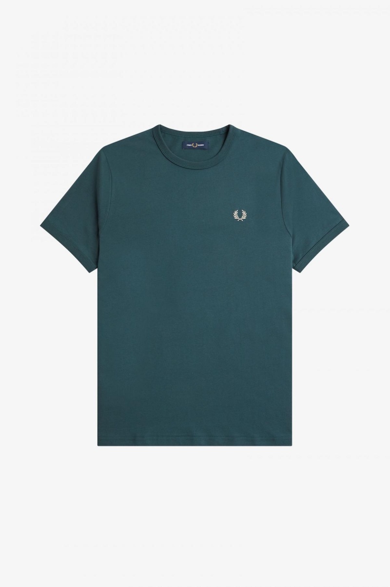 T Shirts Fred Perry Ringer Homme Bleu | UFRTG95786