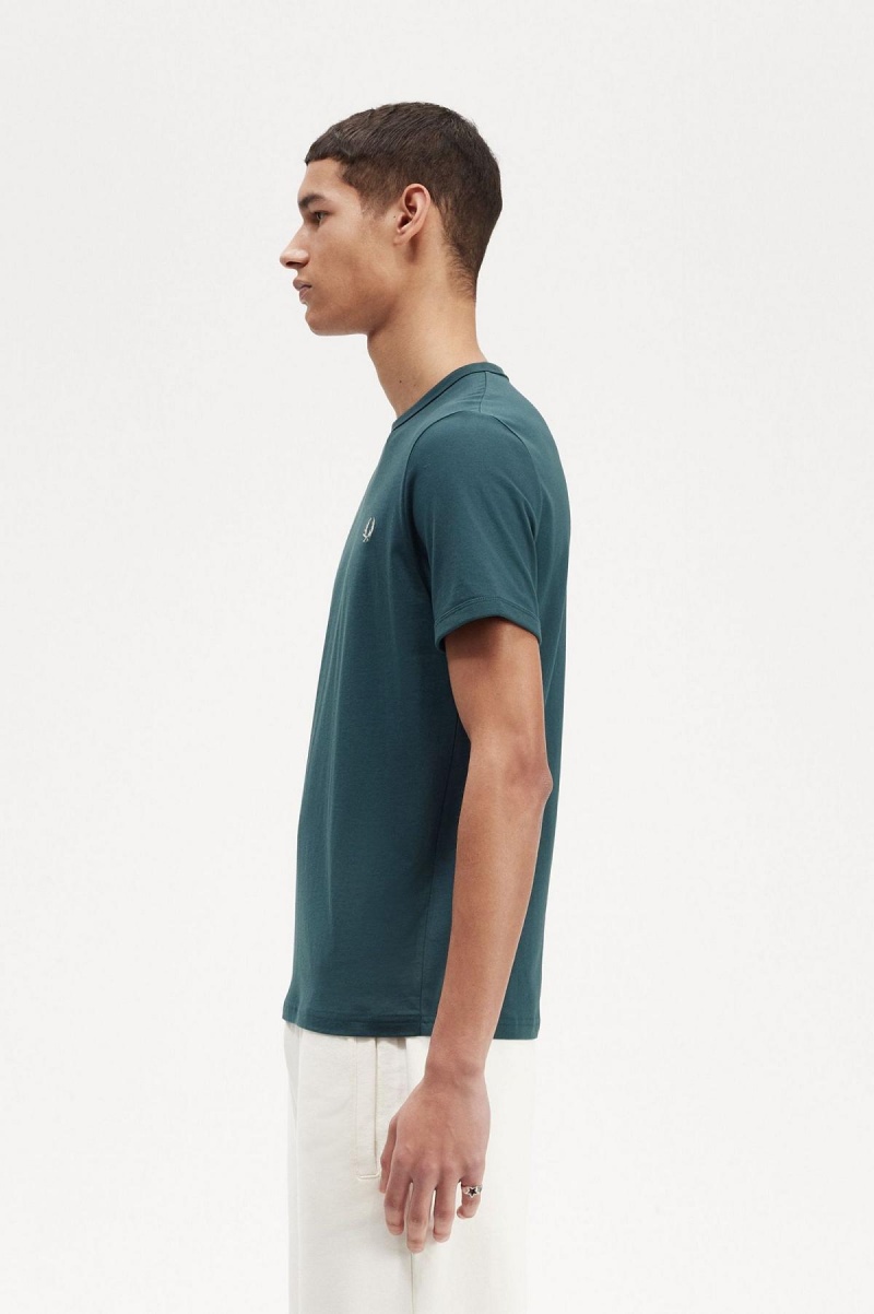 T Shirts Fred Perry Ringer Homme Bleu | UFRTG95786