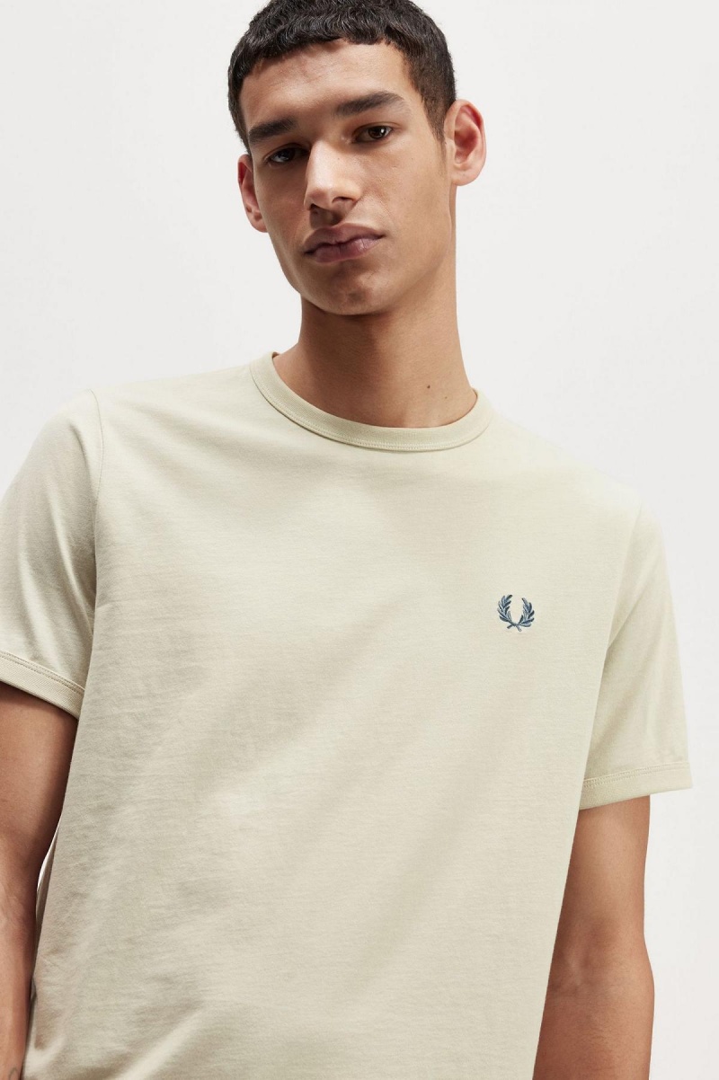 T Shirts Fred Perry Ringer Homme Noir | ZFRNQ97052