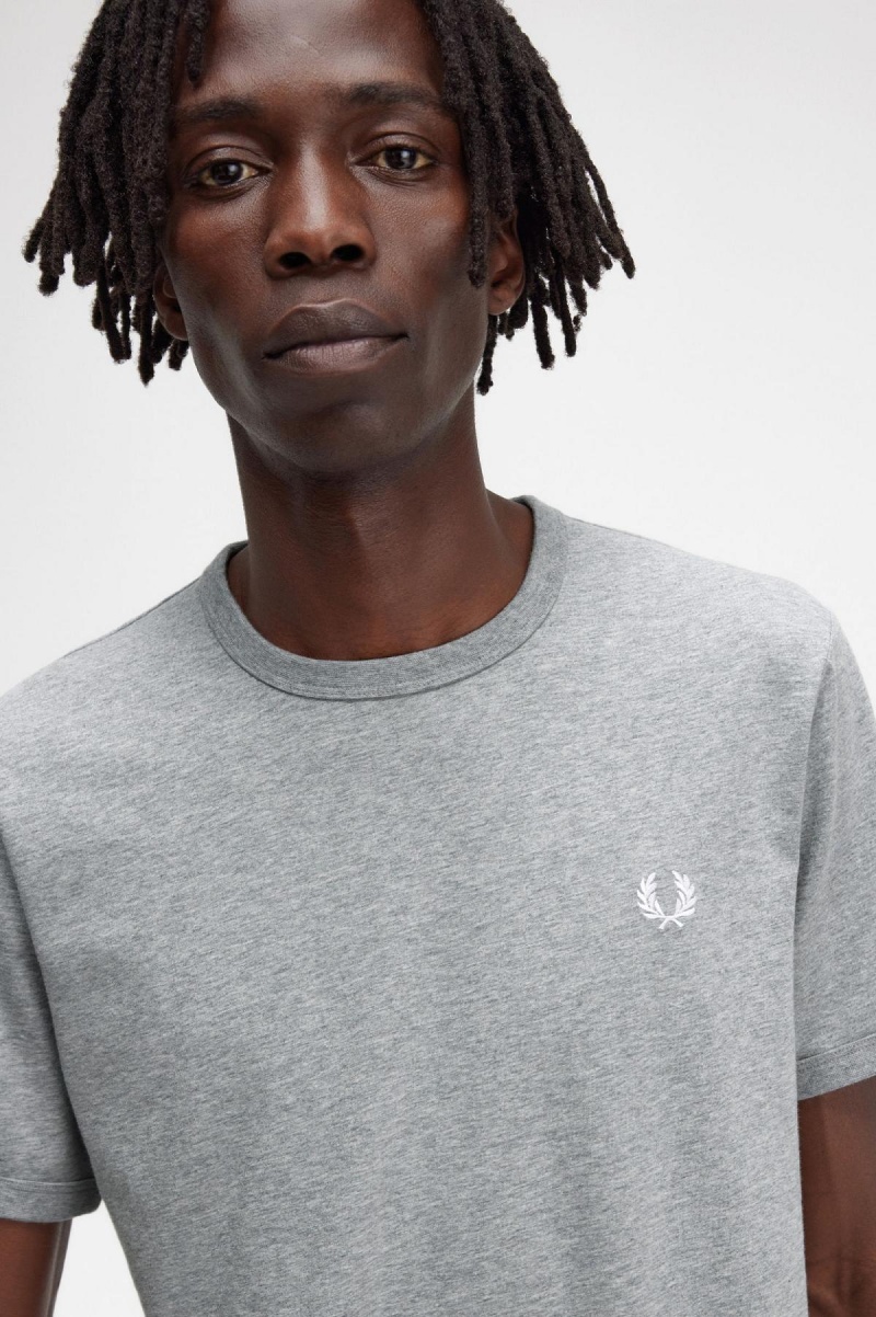 T Shirts Fred Perry Ringer Homme Steel Marl | SFRVO49746