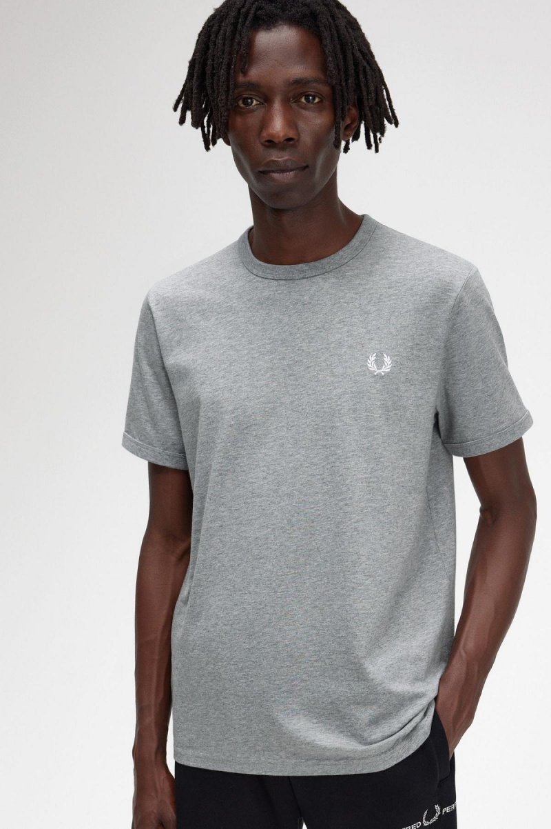 T Shirts Fred Perry Ringer Homme Steel Marl | SFRVO49746