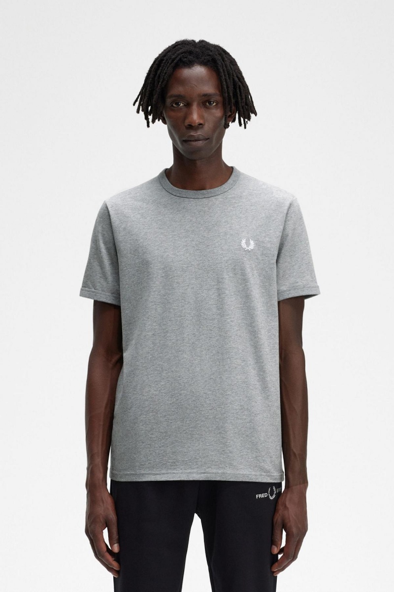 T Shirts Fred Perry Ringer Homme Steel Marl | SFRVO49746