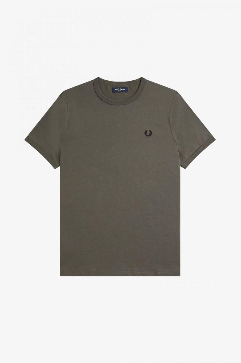 T Shirts Fred Perry Ringer Homme Vert | PFRER48753