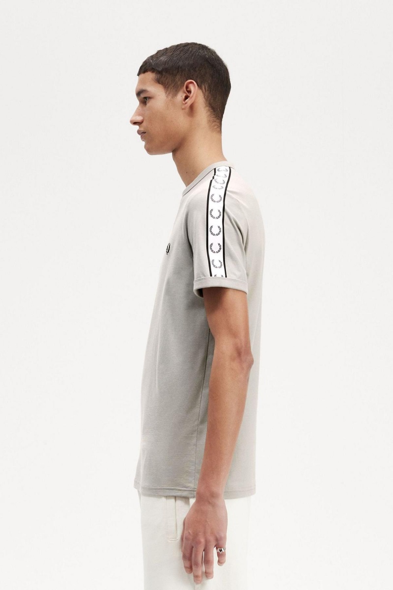 T Shirts Fred Perry Taped Ringer Homme Limestone | GFRUC78951