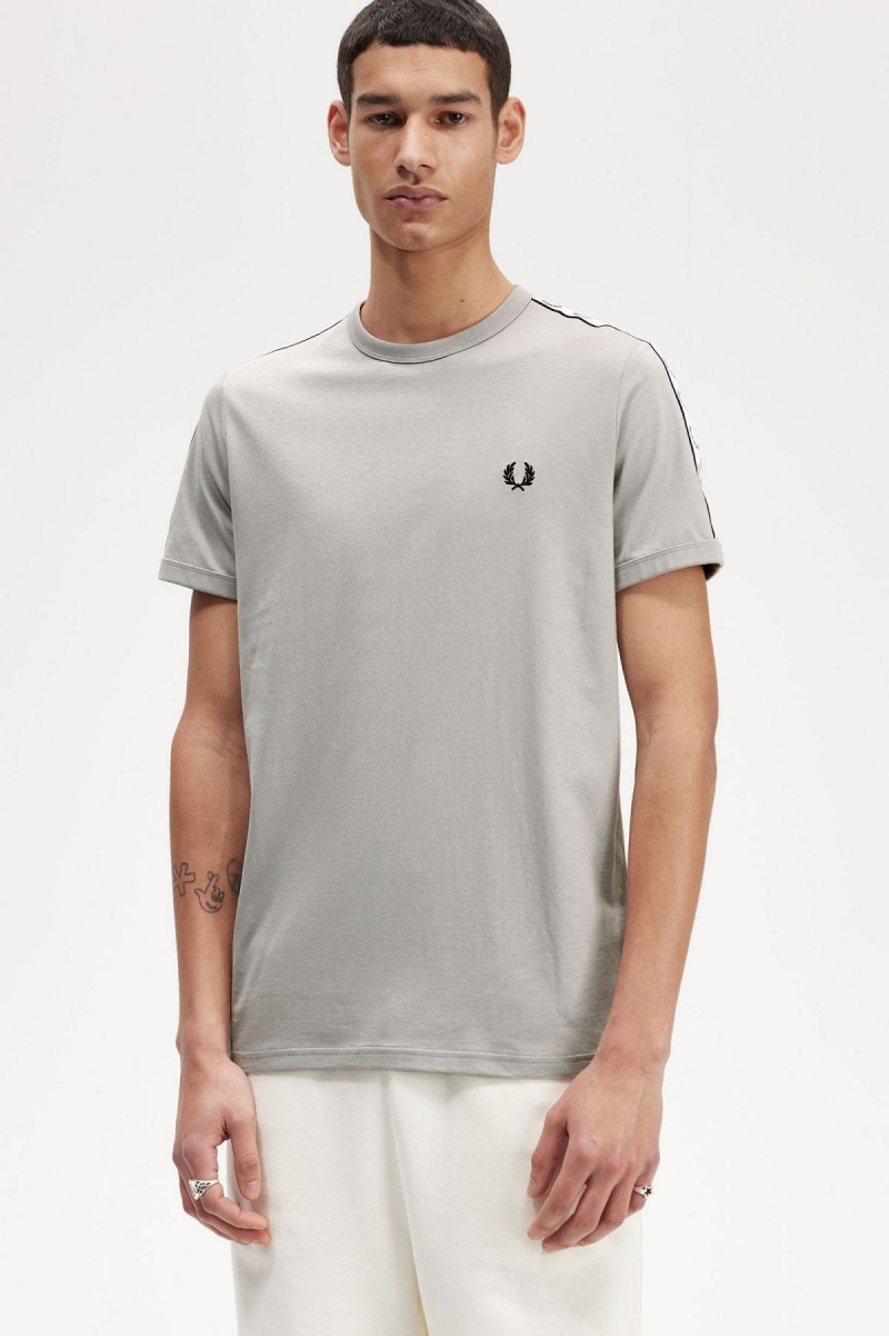 T Shirts Fred Perry Taped Ringer Homme Limestone | GFRUC78951