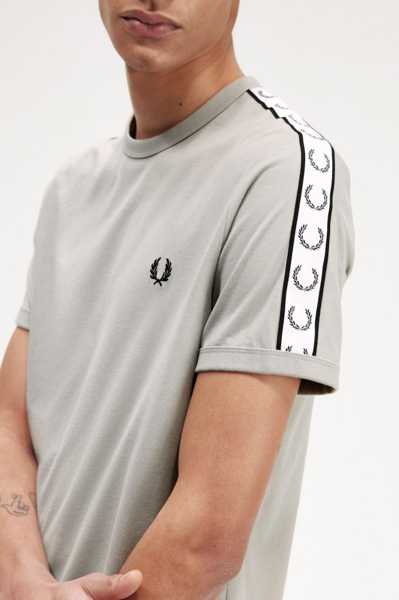 T Shirts Fred Perry Taped Ringer Homme Limestone | GFRUC78951