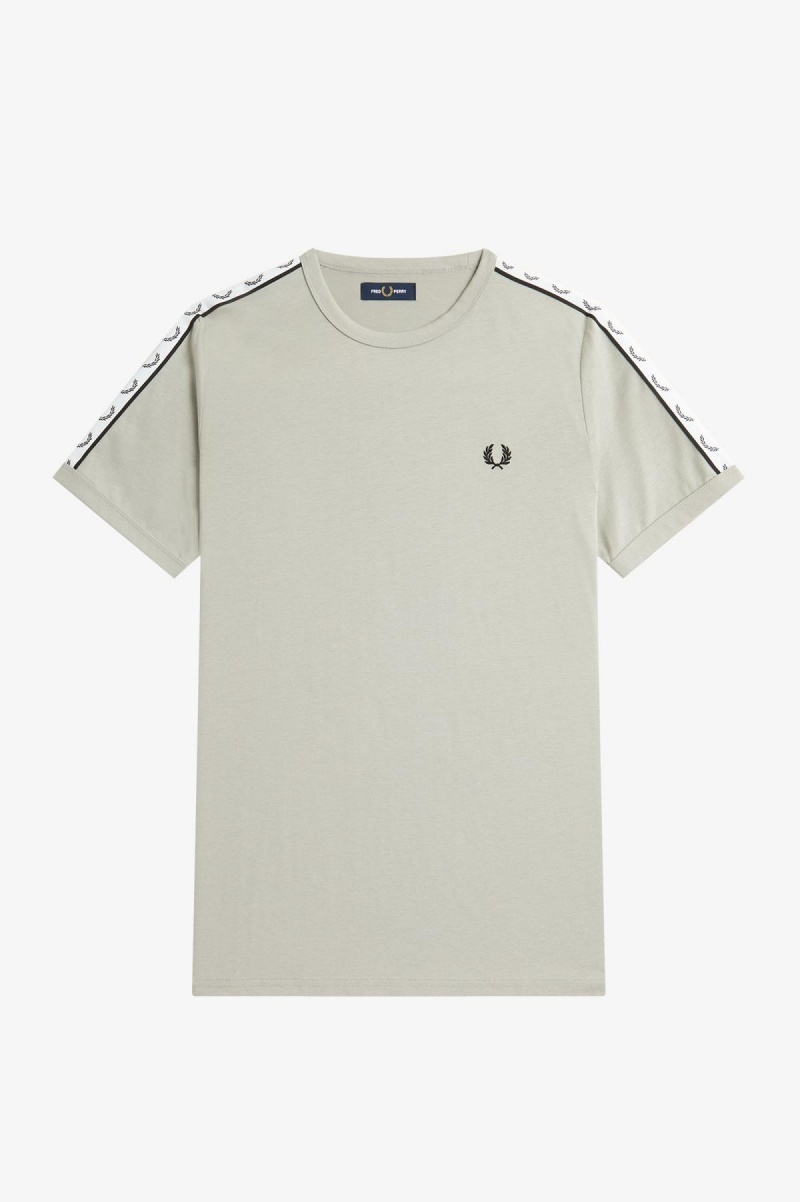 T Shirts Fred Perry Taped Ringer Homme Limestone | GFRUC78951