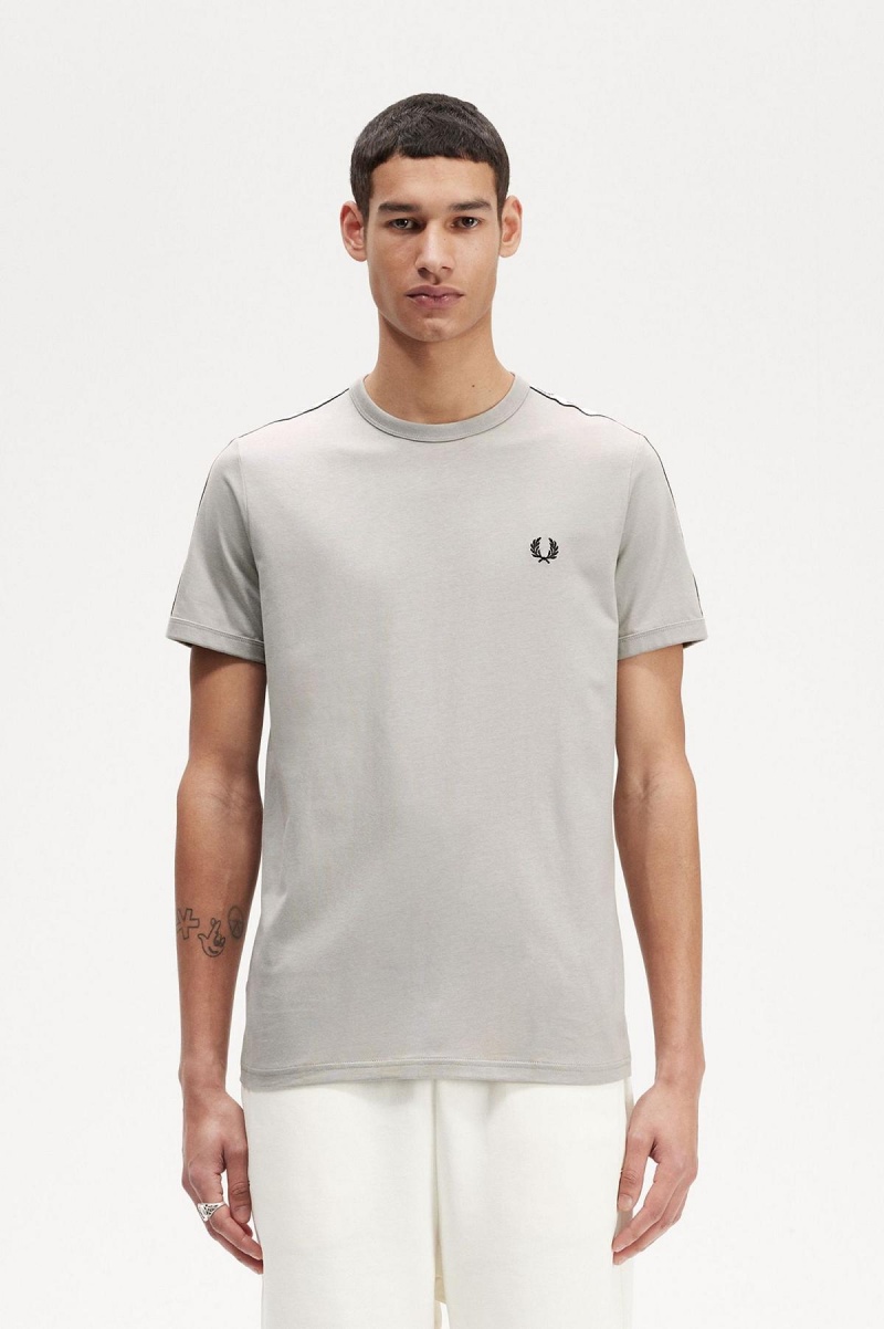 T Shirts Fred Perry Taped Ringer Homme Limestone | GFRUC78951