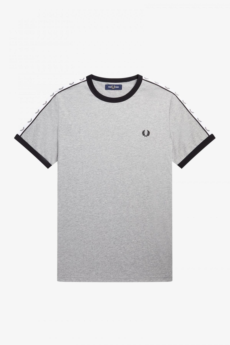 T Shirts Fred Perry Taped Ringer Homme Steel Marl | FRNEJ40817