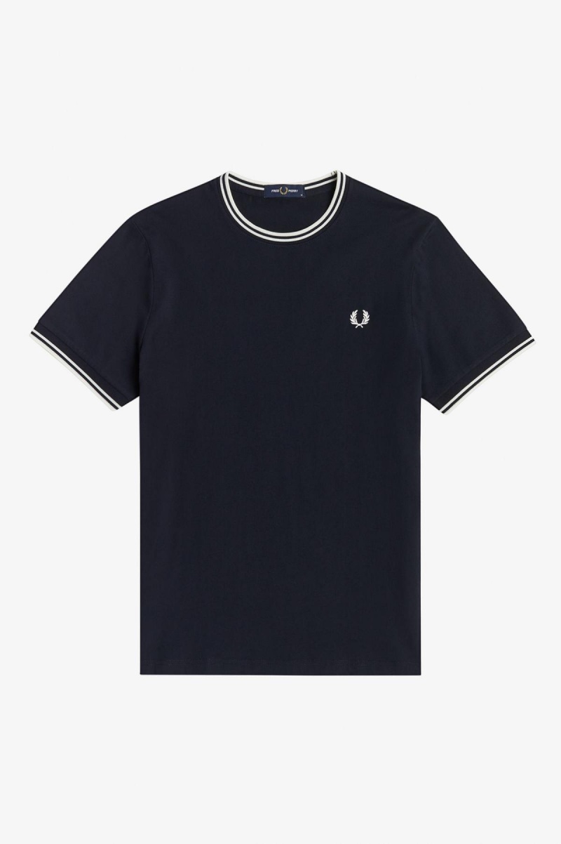 T Shirts Fred Perry Twin Tipped Homme Bleu Marine | YFRGT74412