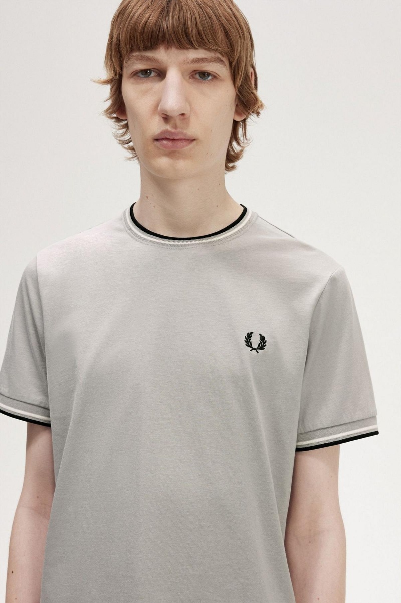 T Shirts Fred Perry Twin Tipped Homme Limestone | QFRUV52634