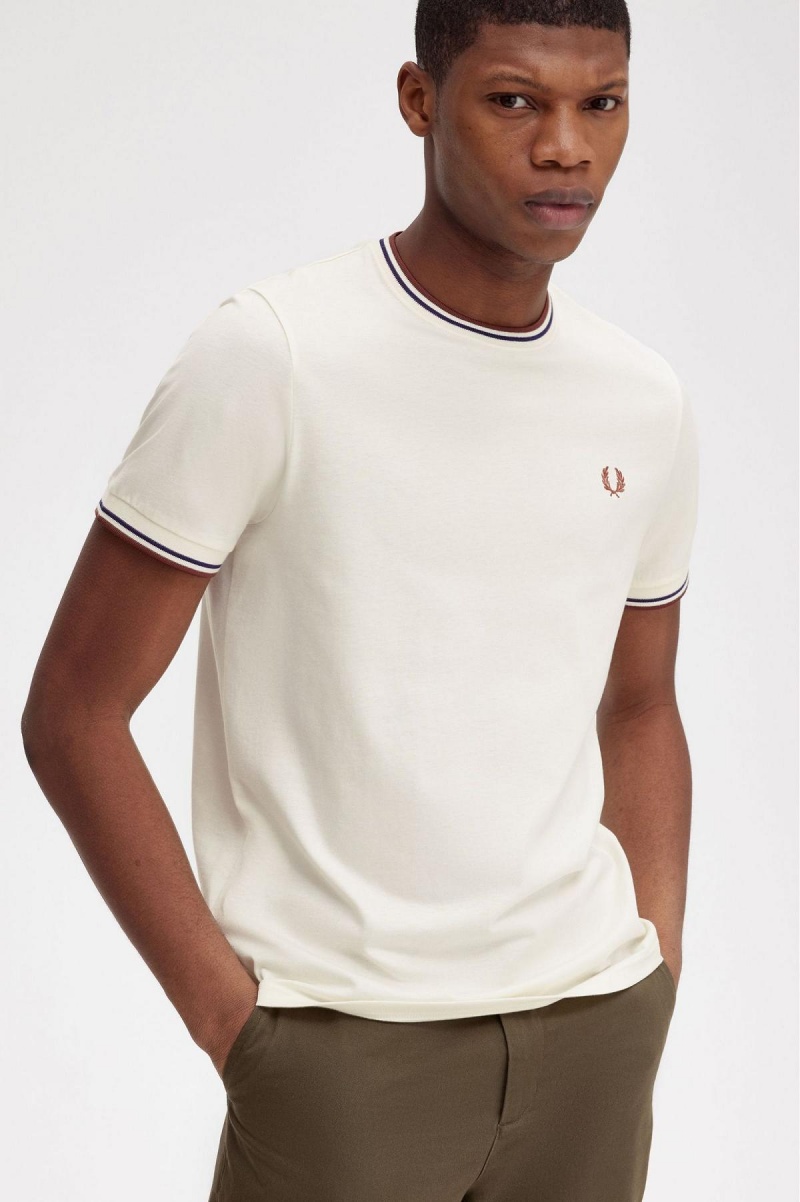 T Shirts Fred Perry Twin Tipped Homme Marron | FRJZR74557