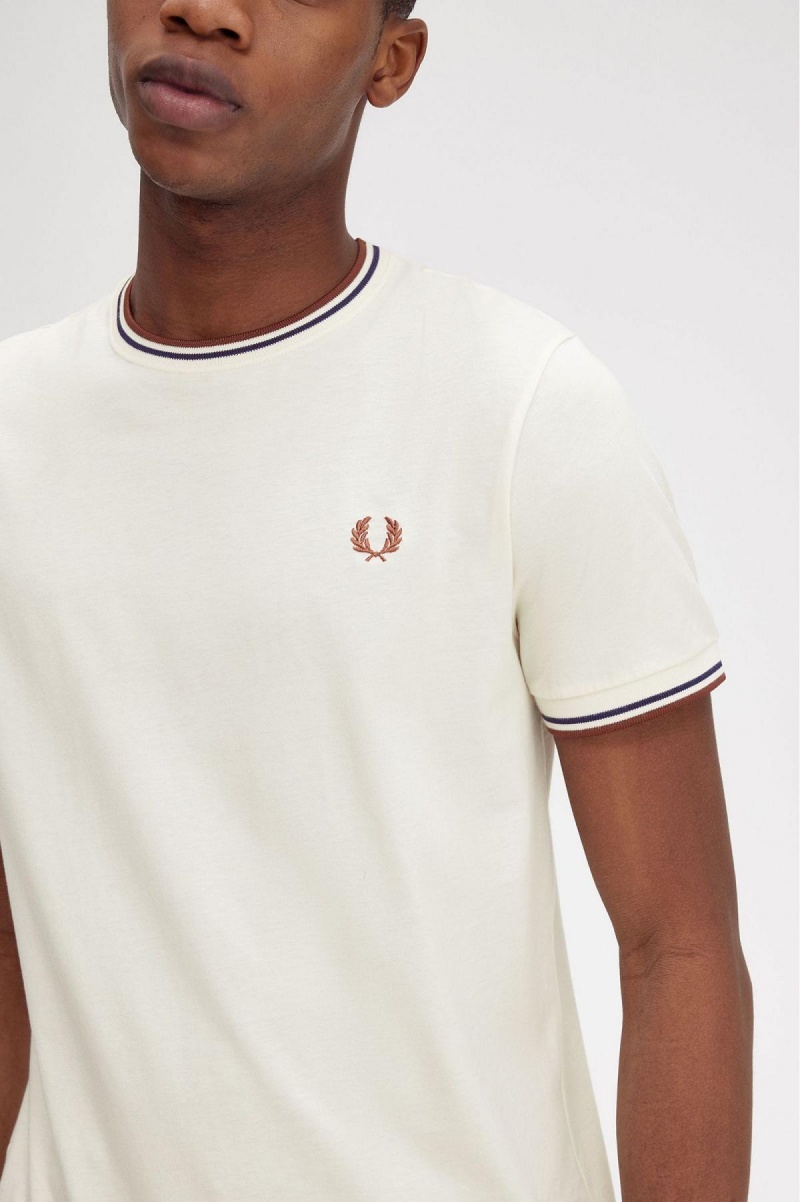 T Shirts Fred Perry Twin Tipped Homme Marron | FRJZR74557