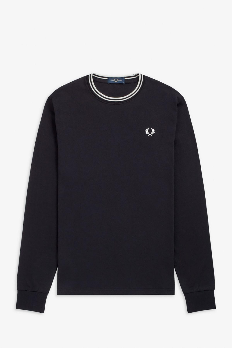 T Shirts Fred Perry Twin Tipped Homme Noir | LFRSX35509