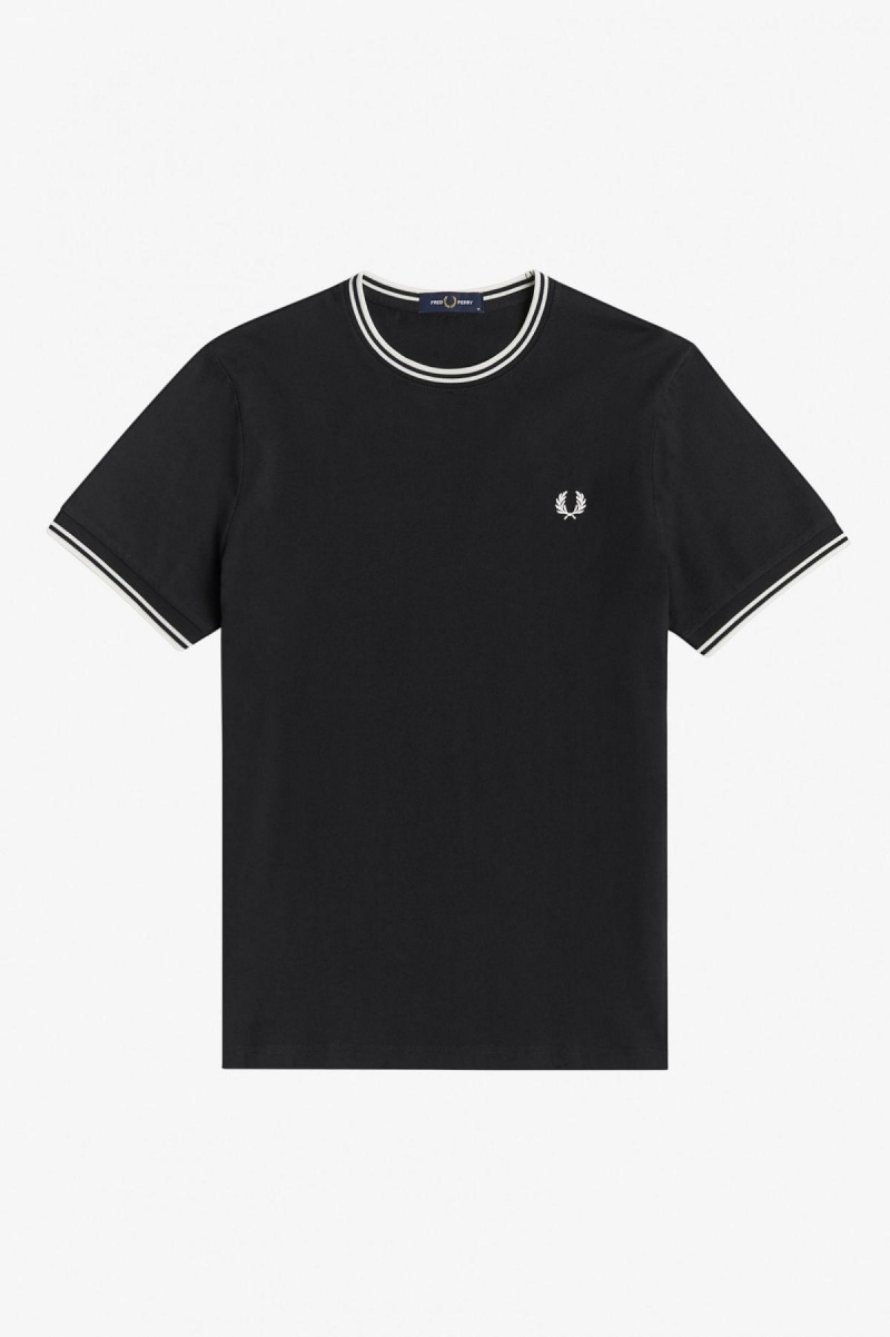 T Shirts Fred Perry Twin Tipped Homme Noir | QFRUV74722