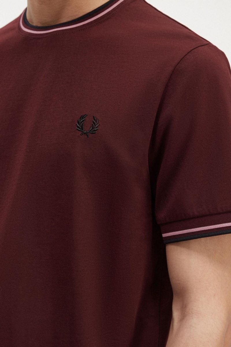 T Shirts Fred Perry Twin Tipped Homme Oxblood | FRJVR58541