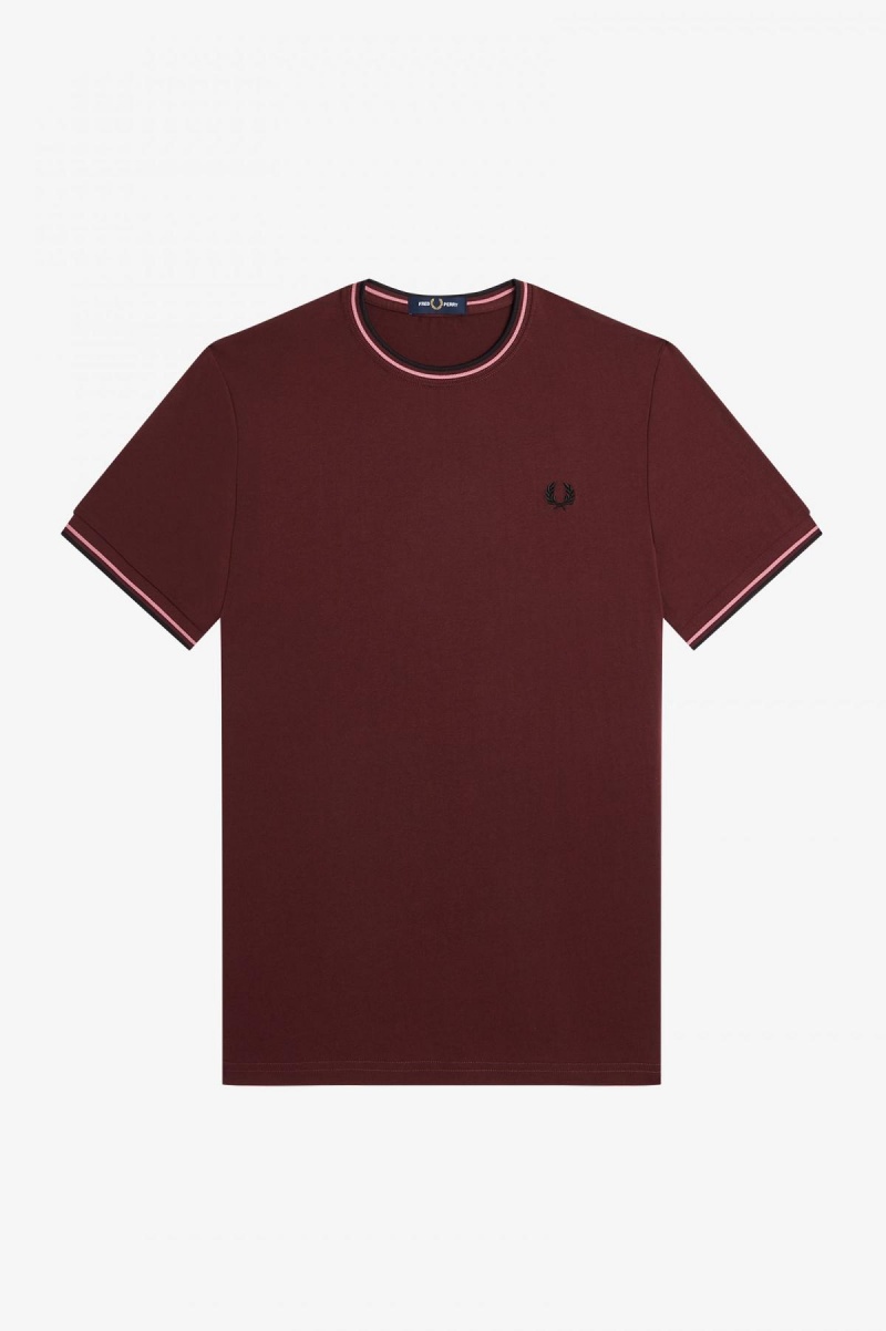 T Shirts Fred Perry Twin Tipped Homme Oxblood | FRJVR58541