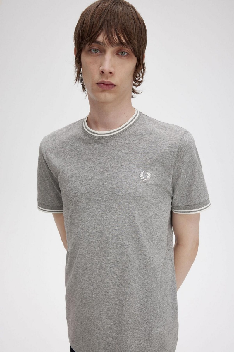 T Shirts Fred Perry Twin Tipped Homme Steel Marl | FRNEJ65964