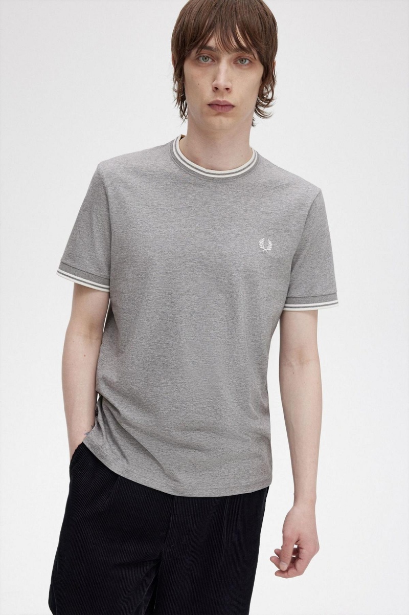 T Shirts Fred Perry Twin Tipped Homme Steel Marl | FRNEJ65964