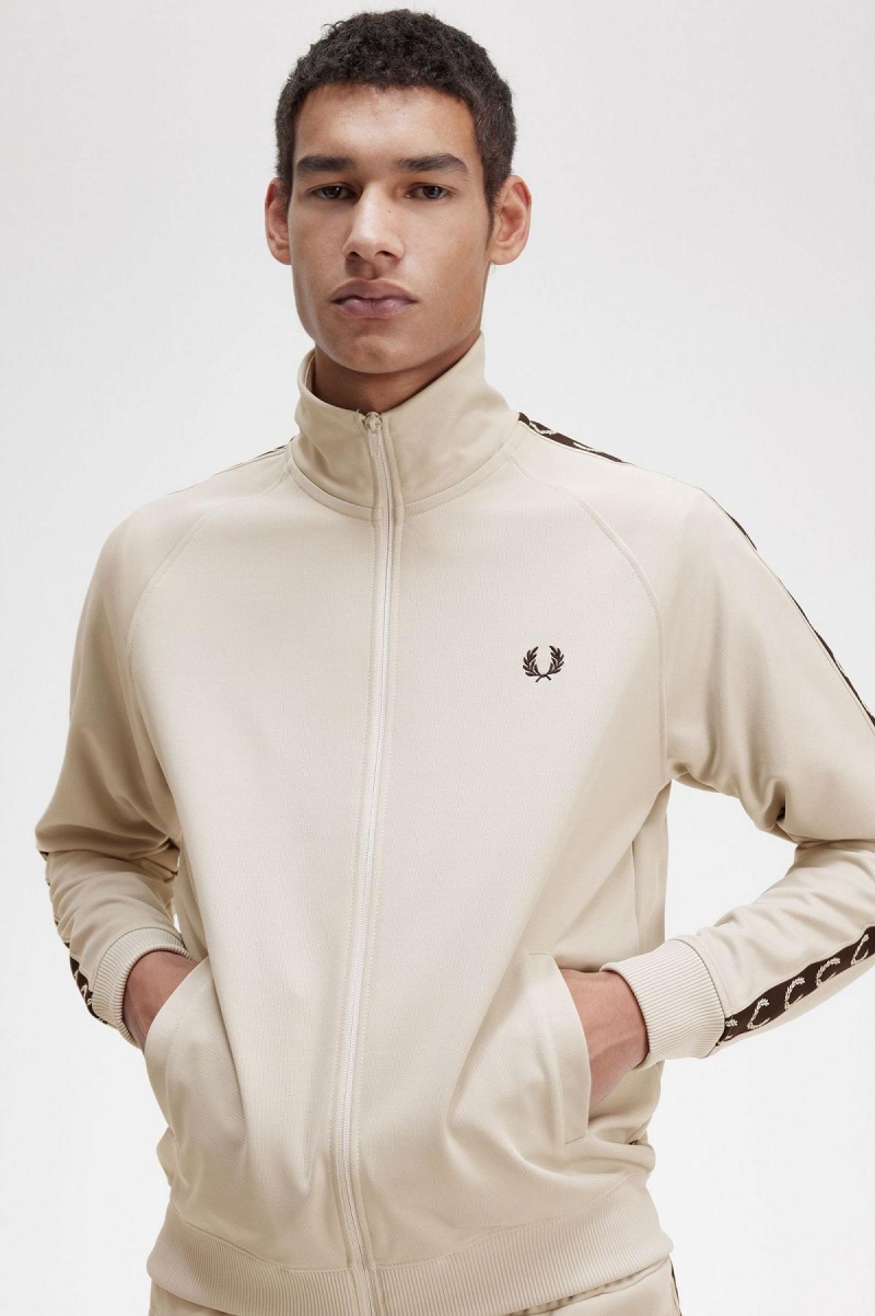 Veste de Survêtement Fred Perry Contrast Tape Homme Noir Noir | FRZDE90545