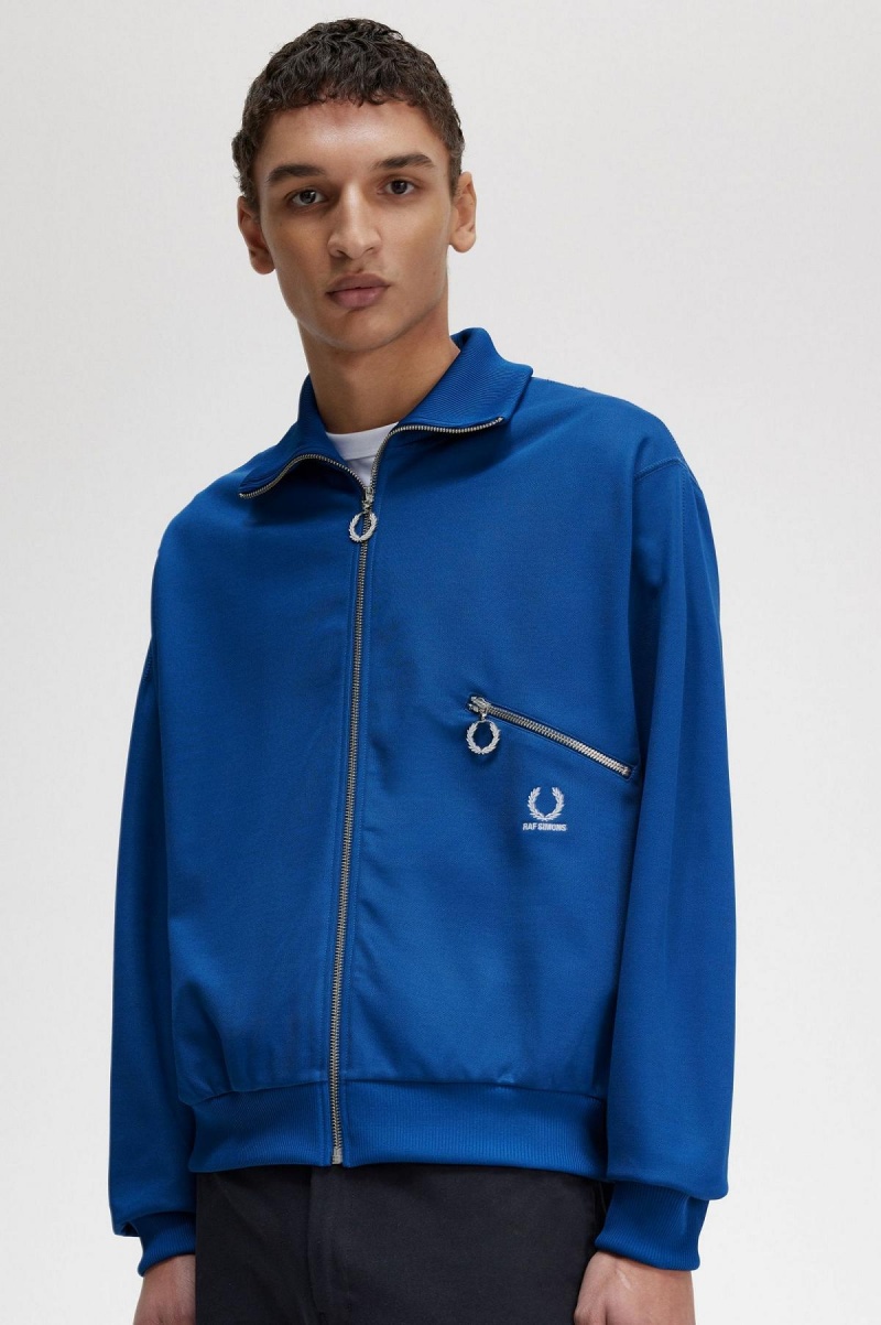 Veste de Survêtement Fred Perry Printed Homme Bleu Royal Bleu | PFRQX91110