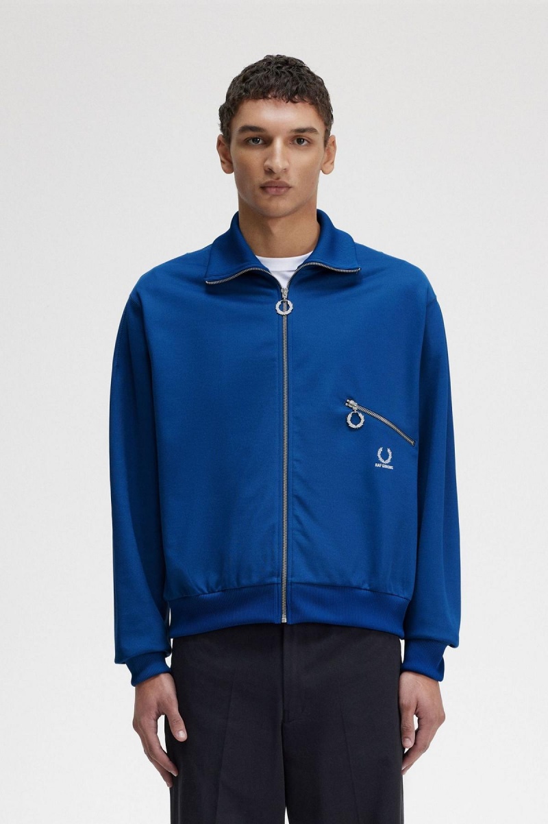 Veste de Survêtement Fred Perry Printed Homme Bleu Royal Bleu | PFRQX91110