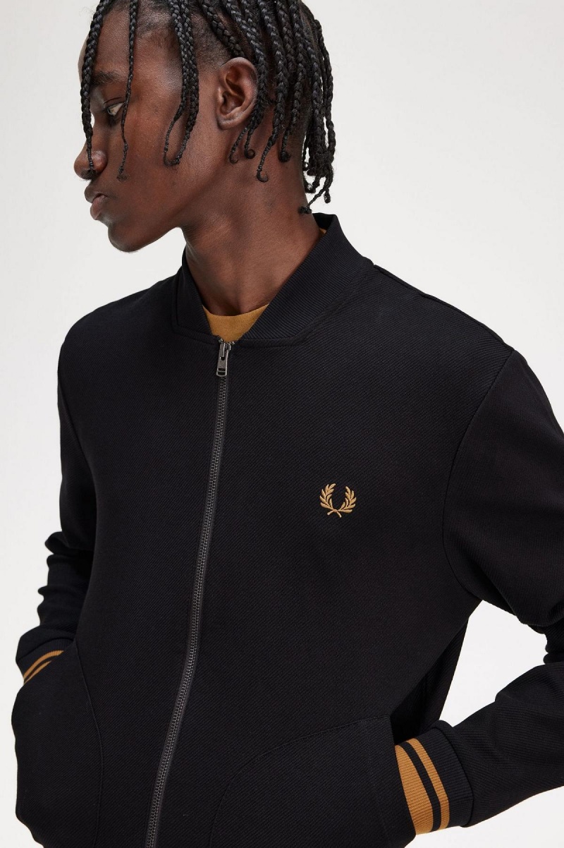 Veste de Survêtement Fred Perry Tipped Detail Homme Noir | FRDYB17679