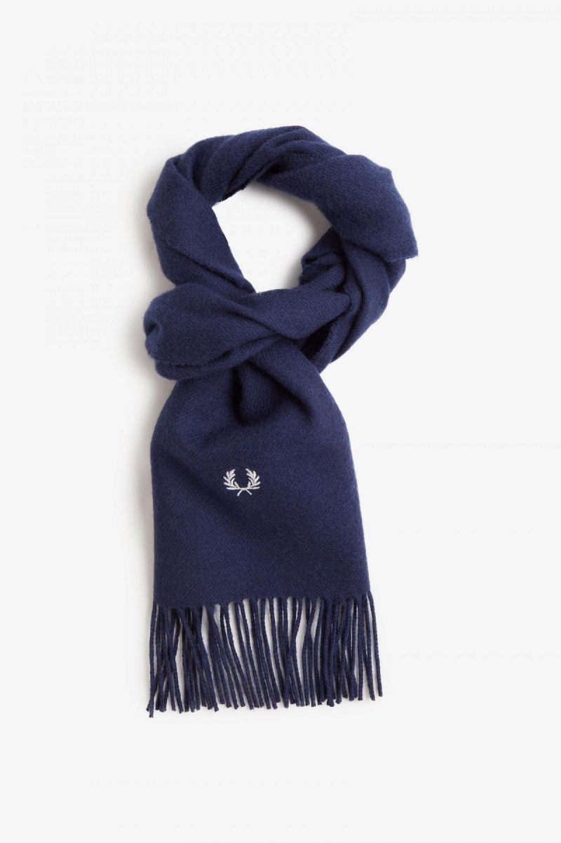 Écharpe Fred Perry Lambswool Accessories Bleu Marine | FRJKU83538