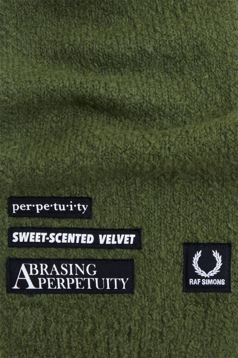 Écharpe Fred Perry Textured Tricoté Accessories Chive | YFRVQ65519